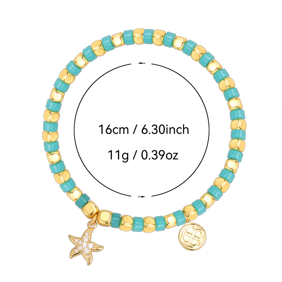 starfish beaded bracelet size and supplier-listed weight