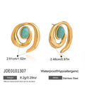 Green oval accent stud earring dimensions