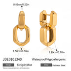 Gold tone geometric link earring dimensions