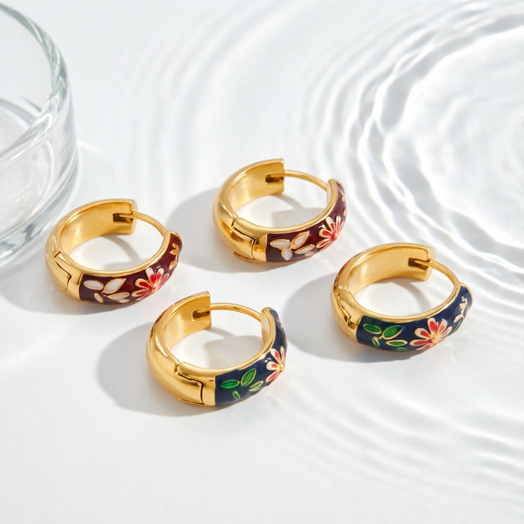 Black and brown floral hoop options displayed together