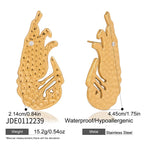 Shrimp stud earring size illustration