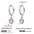 Pink Clear-Stone Stainless Steel Hoop Earring Collection variant reference
