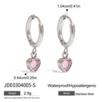 Pink Clear-Stone Stainless Steel Hoop Earring Collection variant reference