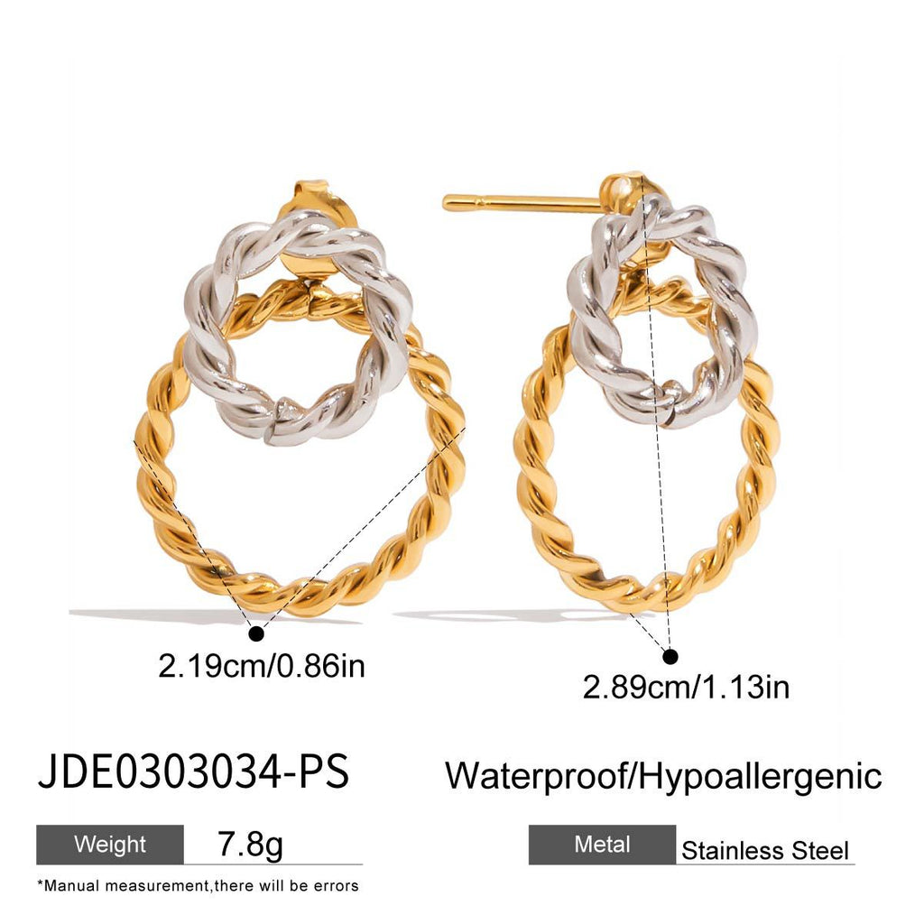 Stainless Steel Geometric Drop Earring Collection – product view 6