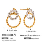 Stainless Steel Geometric Drop Earring Collection – product view 6