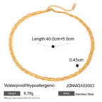 Braided stainless steel necklace with length and extender detail
