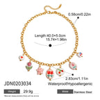 Colorful floral and star charm necklace