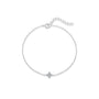 silver-finish 925 sterling silver moissanite clover bracelet