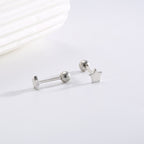 silver star stud front and straight post with round ball back