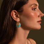 Blue resin crescent hoop in profile