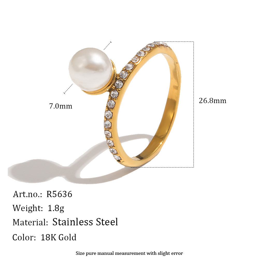 Supplier measurement view of ring and pearl-look bead