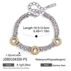 Stainless steel circle bracelet length and link measurement diagram