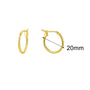 gold plated slim round hoop earrings in 20 mm diameter