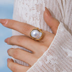 Stainless Steel Pearl-Look Earrings and Ring Collection – product view 3