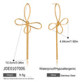 Butterfly Fringe and Star Drop Stainless Steel Earrings — chain and motif detail