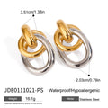 Two-Tone Interlocking Stainless Steel Drop Earrings — wholesale view 5