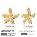 Gold-Tone Multicolor Flower Stainless Steel Stud Earrings size and proportion reference