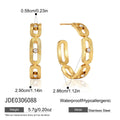 Textured oval-link open hoops with clear accents