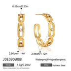 Textured oval-link open hoops with clear accents