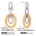 Two-Tone Interlocking Stainless Steel Drop Earrings variant reference