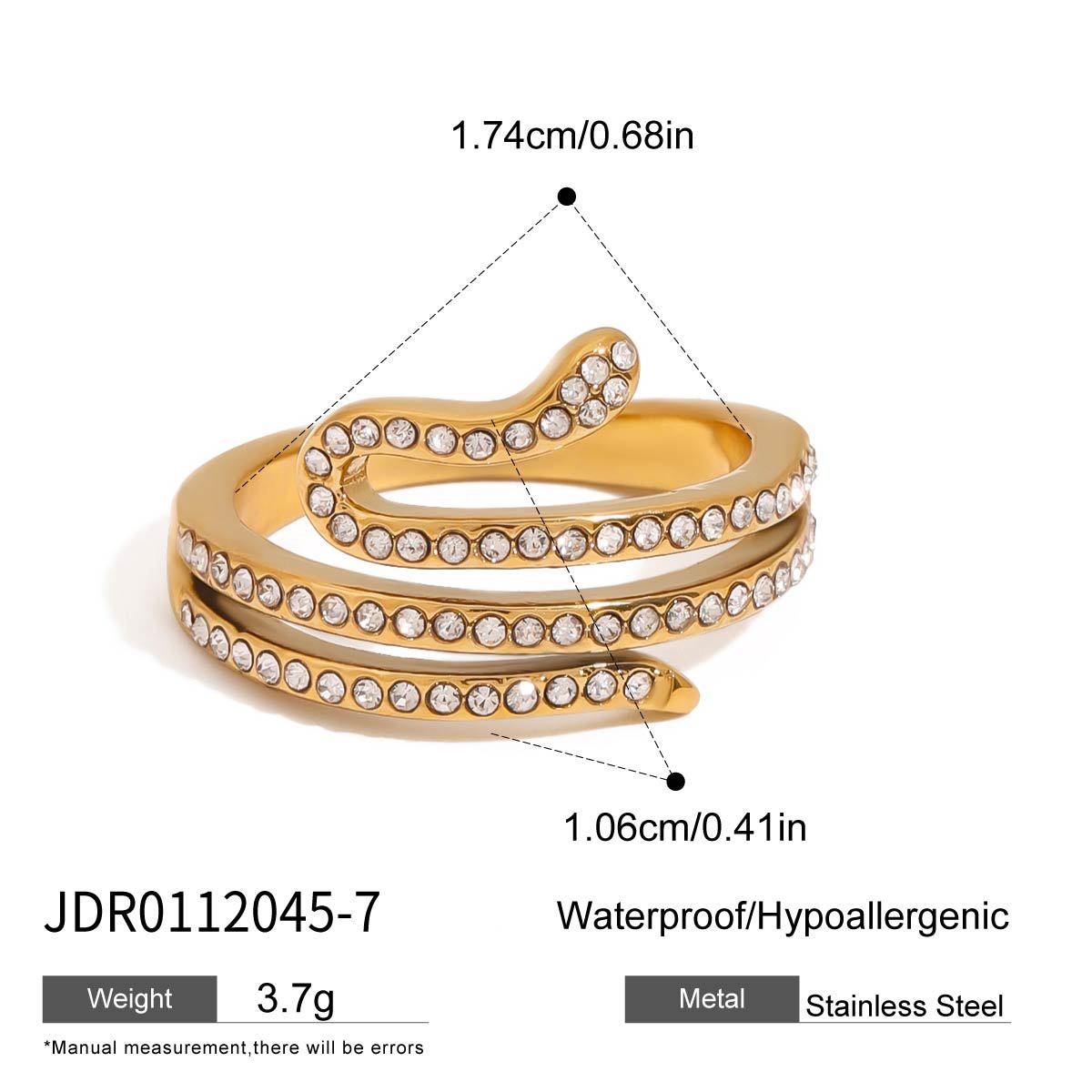 Wholesale Gold-Tone Stainless Steel Green Accent Open Ring Collection - close-up