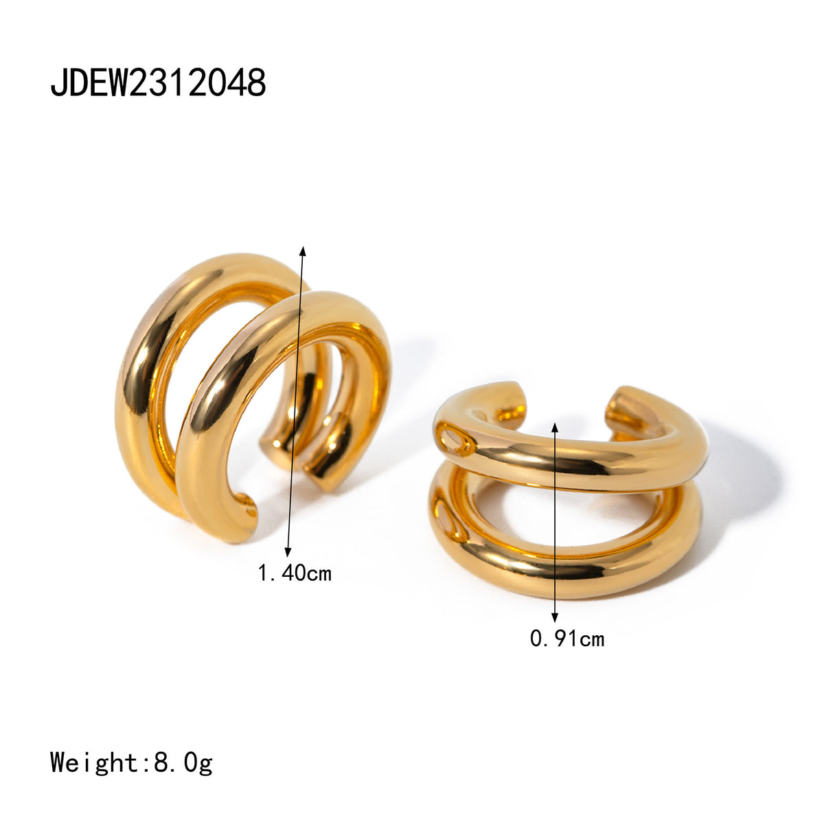 Two-Tone Star Stainless Steel Earring Collection – size and variant reference