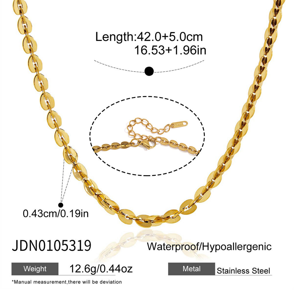 Mariner-style chain necklace size and clasp reference