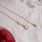 Clear halo pendant and front connector on fabric