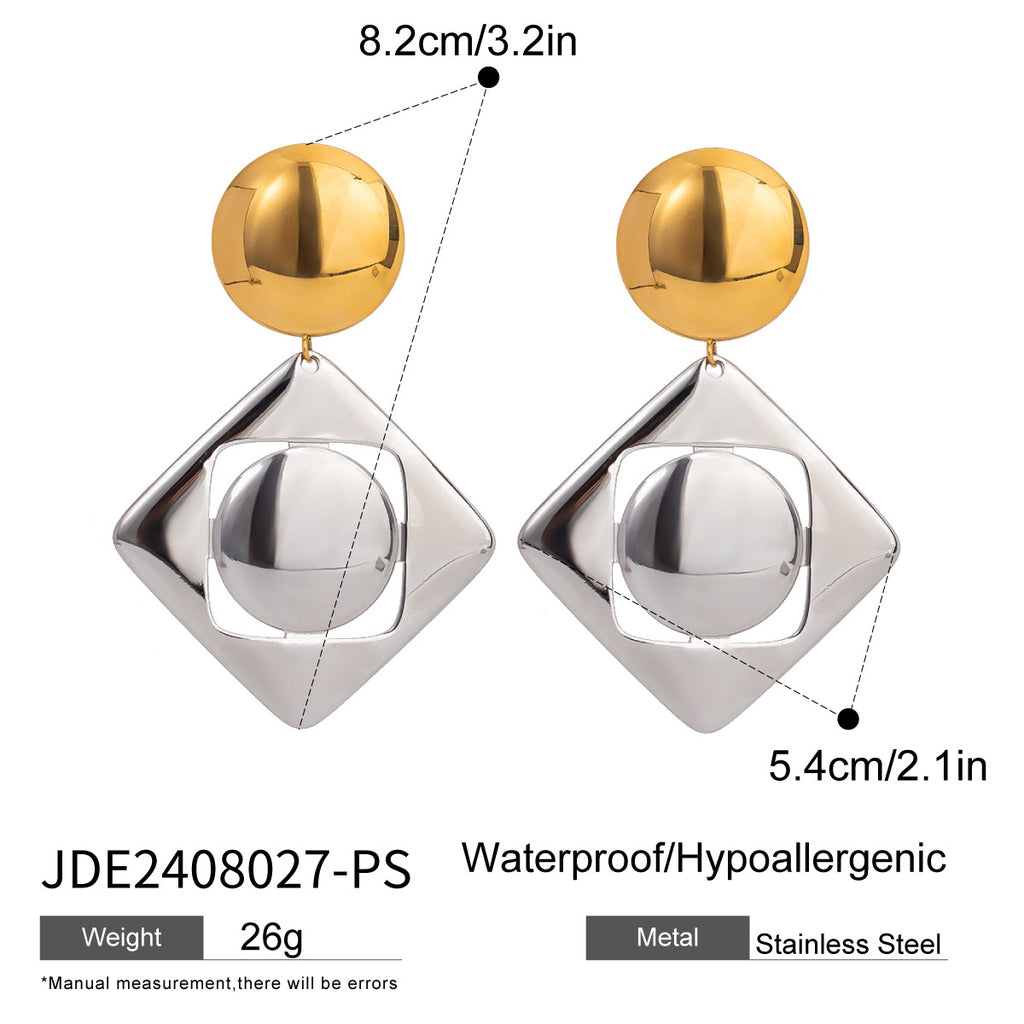 Gold-Tone and Two-Tone Stainless Steel Statement Drop Earrings variant reference