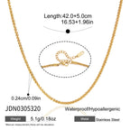 Wheat chain necklace with width and length dimensions
