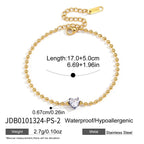 Heart zirconia bead bracelet dimensions