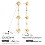 Butterfly Fringe and Star Drop Stainless Steel Earrings — selectable styles and material reference