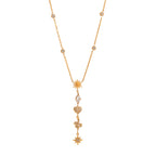 Fine station chain and celestial drop on white
