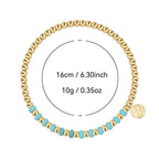 round bead bracelet with supplier-listed 16 cm size and 10 g weight