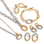 Mixed-Finish Circular Link Stainless Steel Jewelry Collection — wholesale view 4