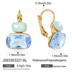 Blue and pale aqua stone earring dimensions