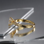 side view of raised six-prong zirconia basket and slim band