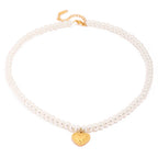 Gold Plated Stainless Steel Heart Pendant Beaded Necklace – product view 4