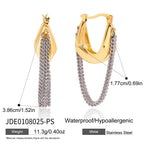 Gold-Tone Pearl-Look Chain Tassel Stainless Steel Drop Earrings variant reference