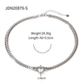 Heart Centerpiece Stainless Steel Curb Chain Necklaces — curb-link detail