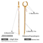 Gold-Tone Clear Accent Tassel Stainless Steel Drop Earrings variant reference