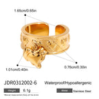 Heart Stainless Steel Ring and Stud Earring Collection in Mixed Finishes – alternate view