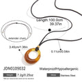 Amber-Color Resin Stainless Steel Cord Pendant Necklace variant reference