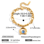 Gold-Tone Blue Resin Equestrian Stainless Steel Bracelet Collection — product reference