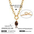 Brown oval accent pendant necklace dimensions