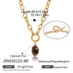 Brown oval accent pendant necklace dimensions