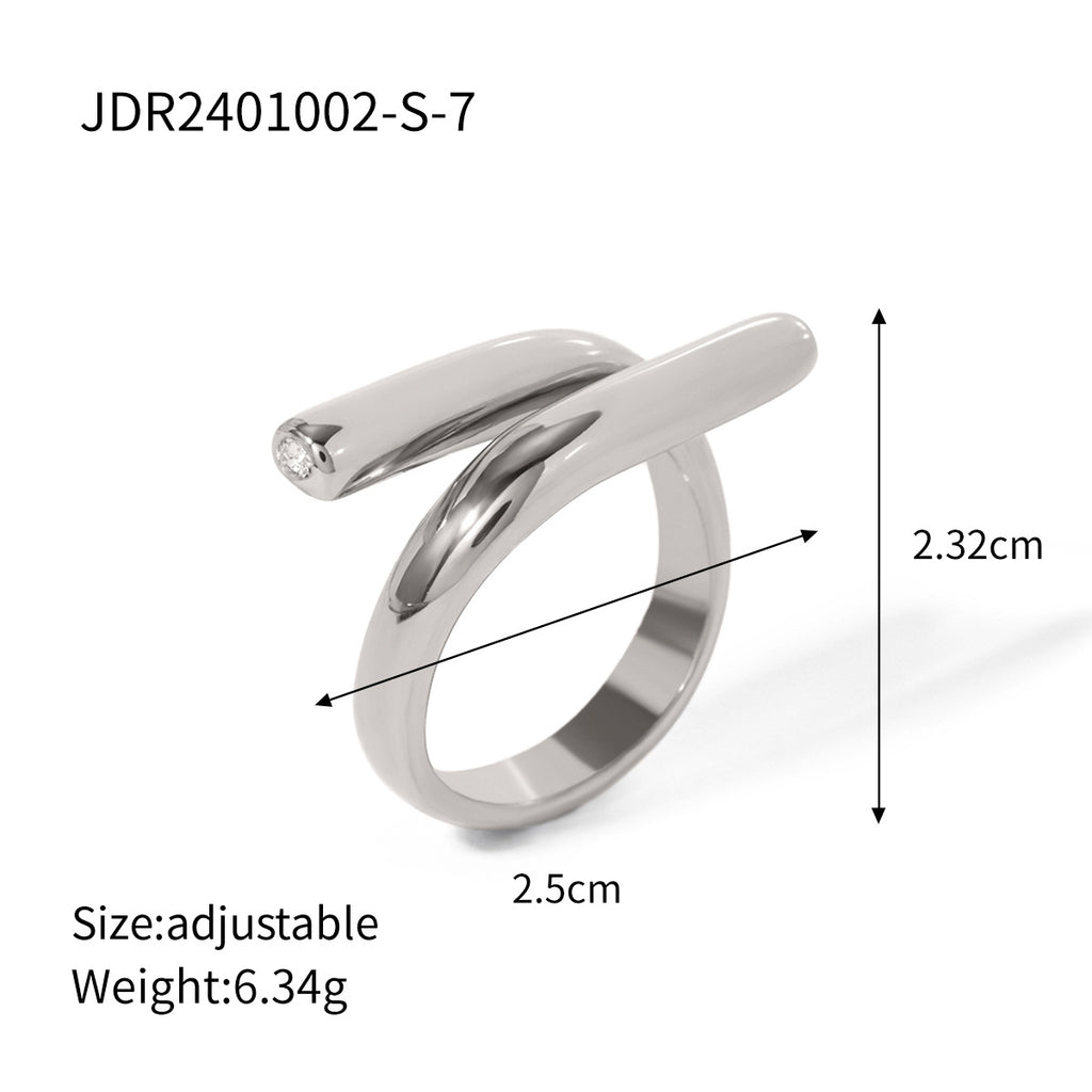 Crossover adjustable stainless steel ring dimensions