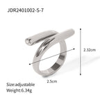 Crossover adjustable stainless steel ring dimensions