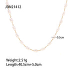 Gold-Tone Pearl-Look Stainless Steel Necklace Collection additional style reference
