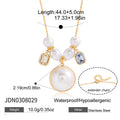 Stainless steel round white bead necklace dimensions and extender